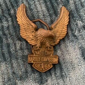 Brass Harley Davidson Motorcycle Bar Shield Logo Biker 1970s